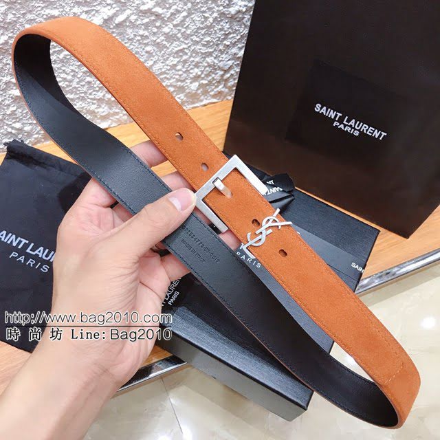 Saint Laurent女士皮帶 聖羅蘭2020新款YSL古金原版開模金扣腰帶  jjp1244